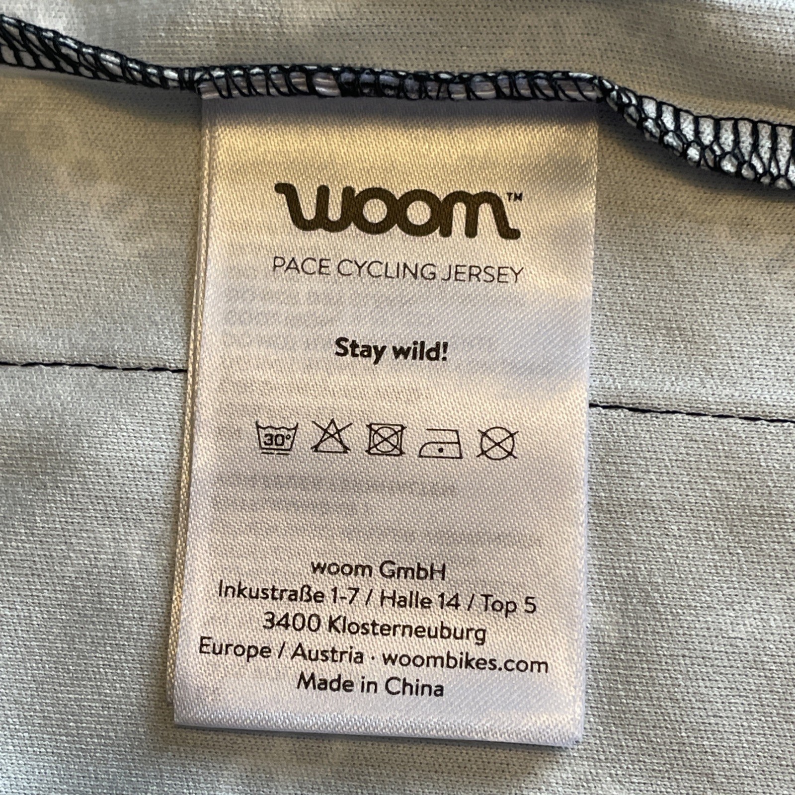 Woom PACE Cycling Jersey Youth Size 140/150 Full Zip Back Pockets Logo Black
