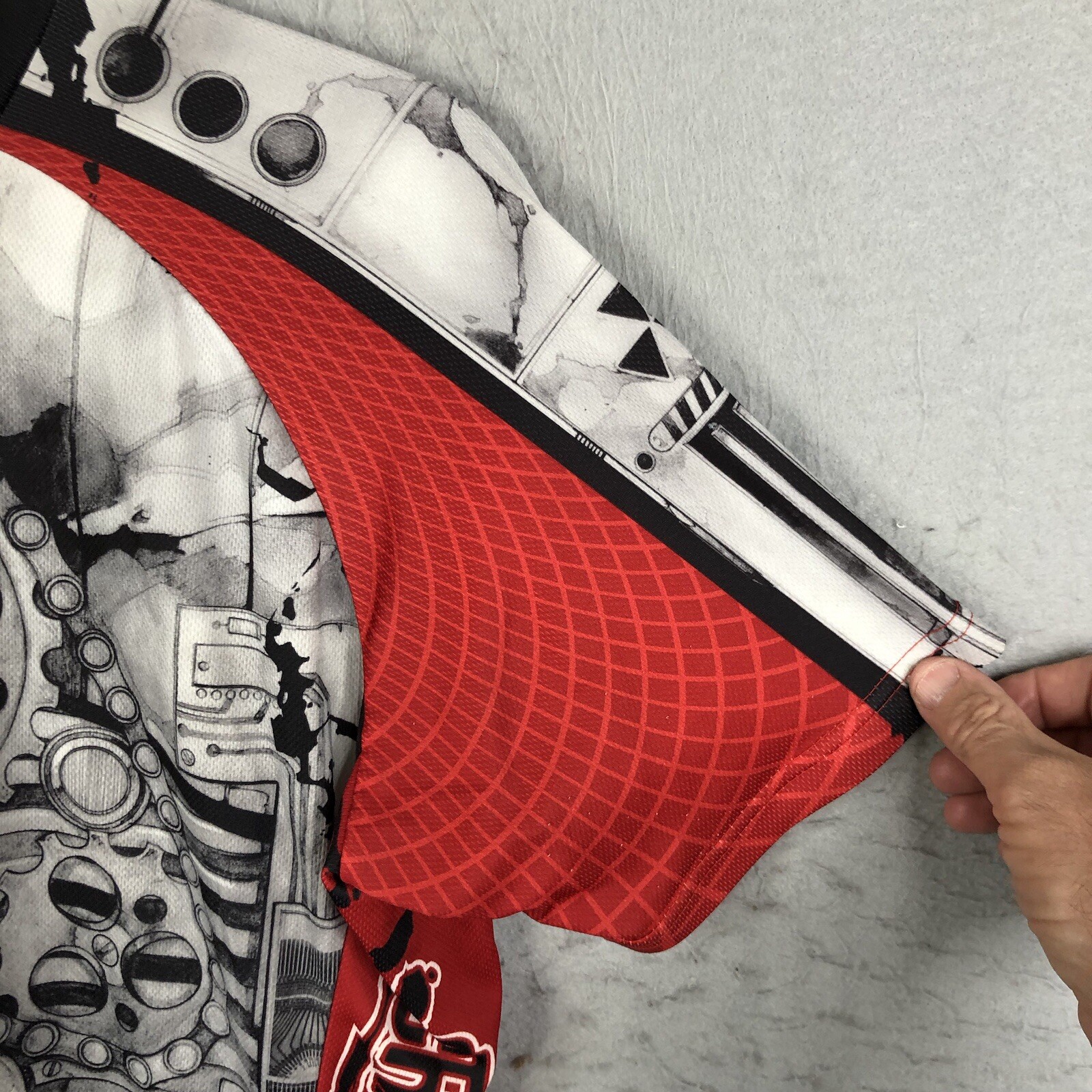 Primal Wear Cycling Jersey Mens XL Red Black Crankin Stein Abstract Performance