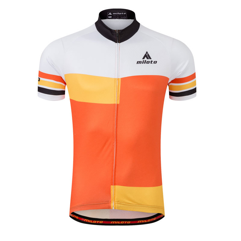 Men’s Orange Cycling Jersey Coolmax Bib Shorts Biking Clothing Wear Kit S-5XL