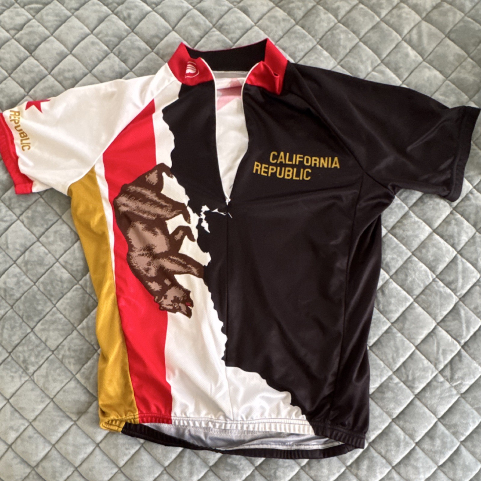 Primal Men’s S California Bear Flag Cycling Jersey 3/4 Zip Pockets