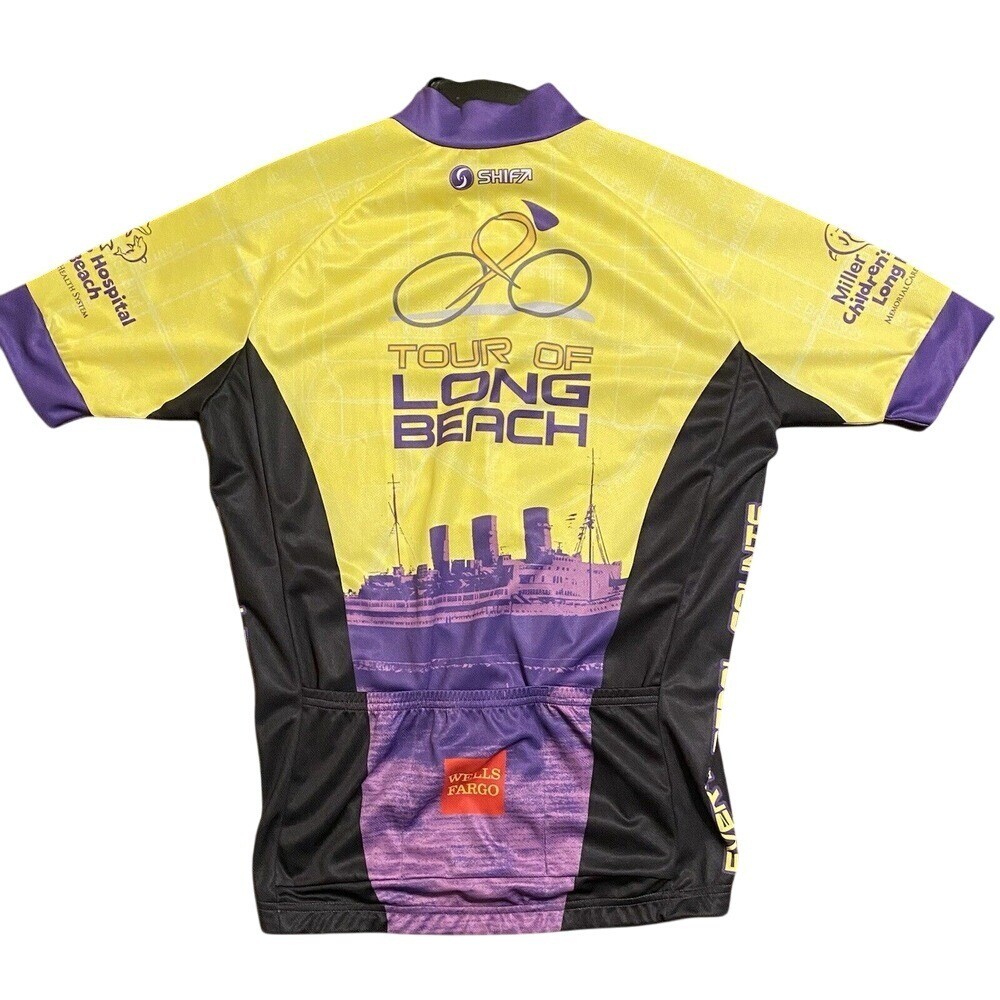 Women’s Tour Of Long Beach Club Cut Queen Mary Shift Bicycle Jersey Medium M Zip