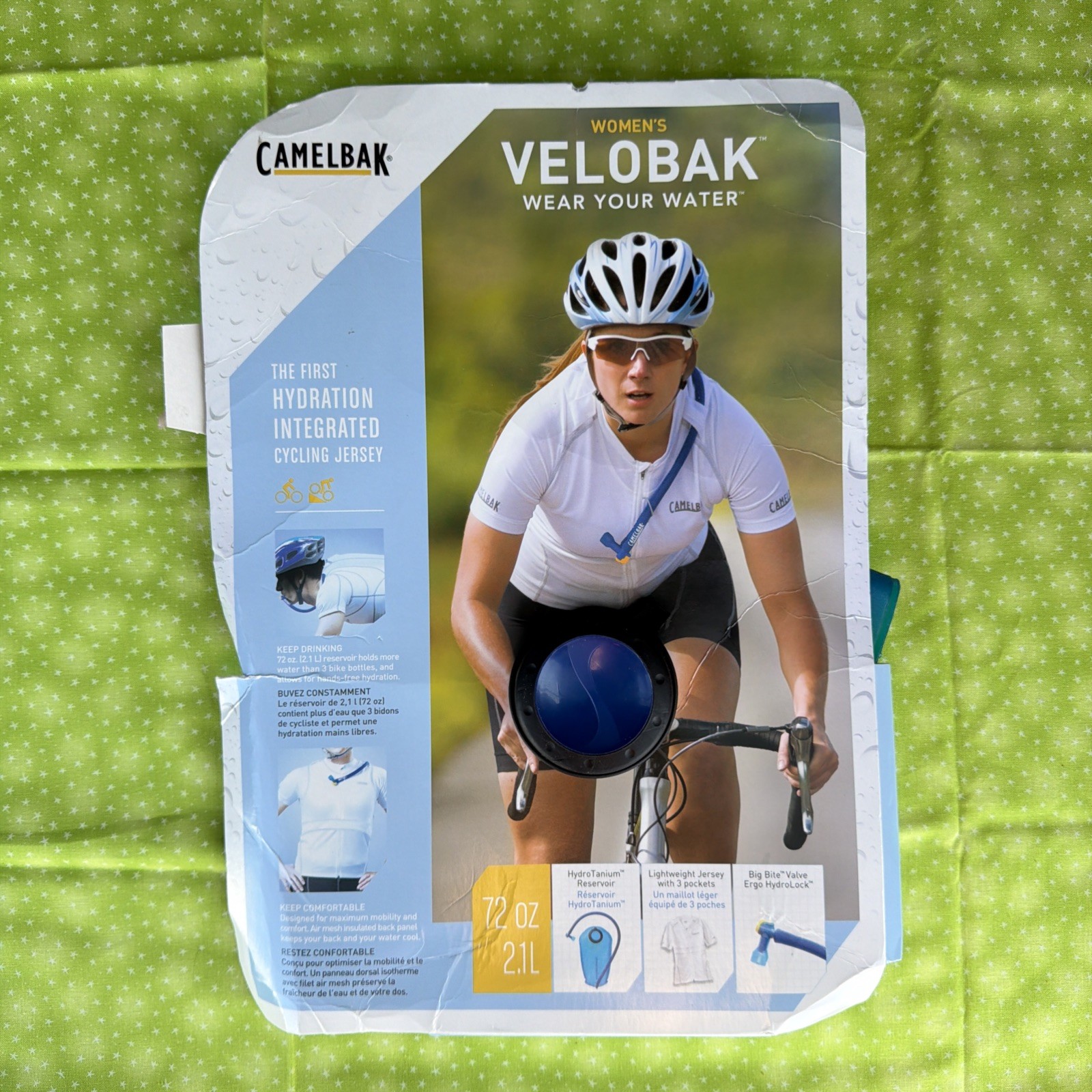 NEW CamelBak VeloBak Hydration Compression Cycling Jersey Gray 72oz Women’s Med