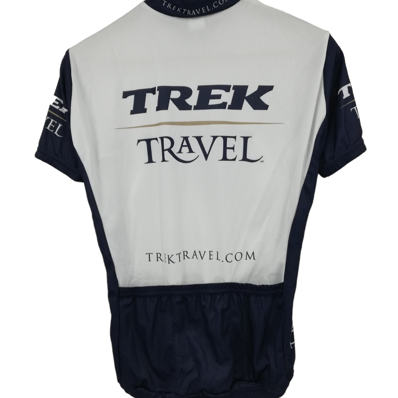Trek Travel Short Sleeve Cycling Jersey Size S Womens 3/4 Zip White Race Set In