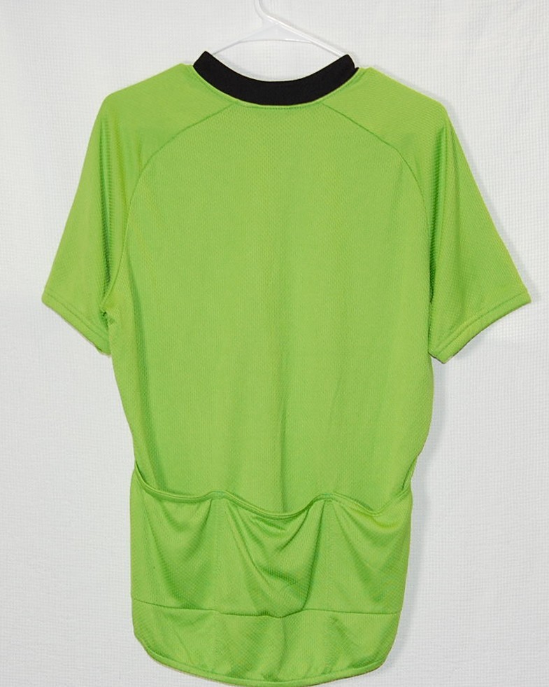 CANNONDALE Cycling Jersey Mens Large Green Black White USA Made Back Pockets