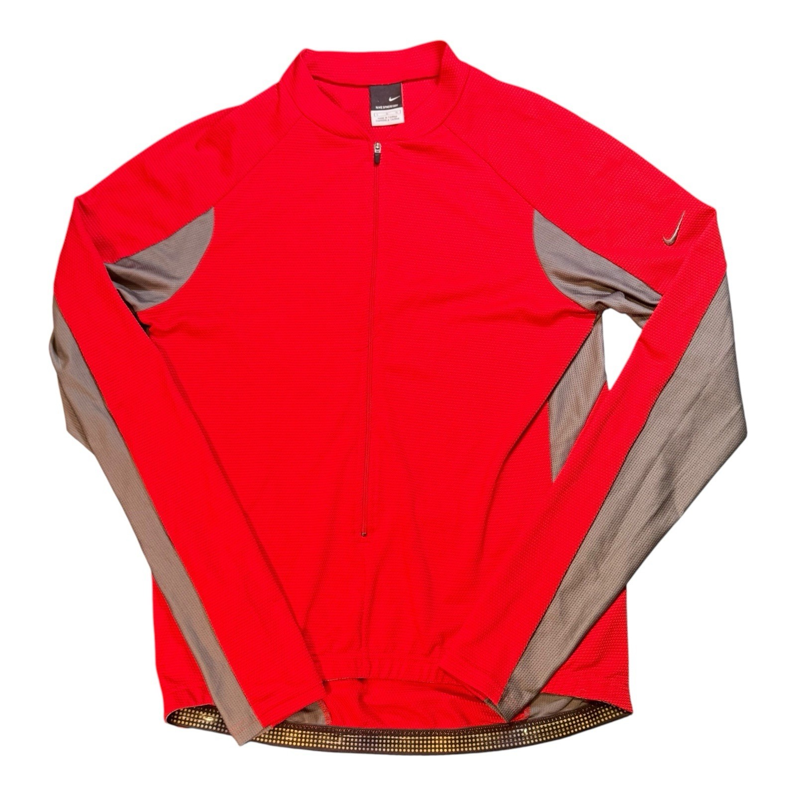 Nike Sphere Dry Element Therma Cycling Top Gray Red Athletic Base layer Y2K