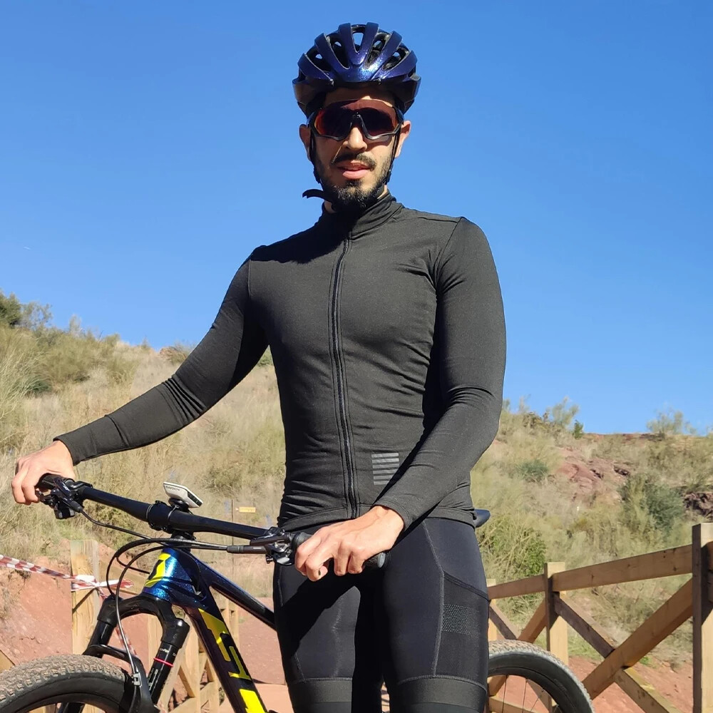Winter Cycling Jersey Men Thermal Fleece Bicycle Clothing Road Bike Tops 5-15℃