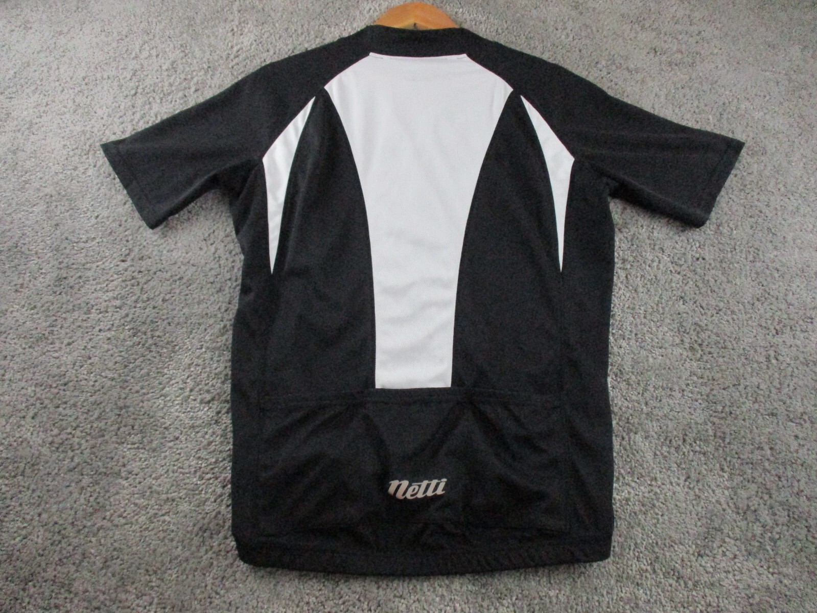 Netti Cycle Top/Jersey Large Short Sleeve Collared Full Zip Black Cycling MTB