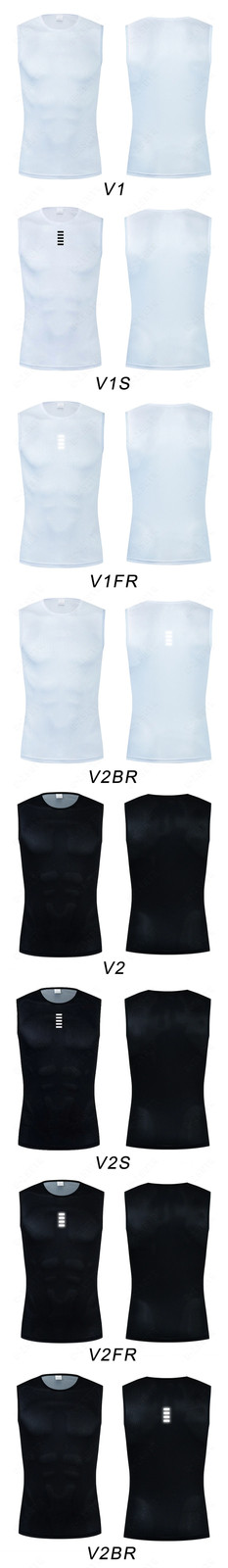 Men Cycling Base Layer Reflective Underwear Jersey Sport Vest Undershirt Dry Top
