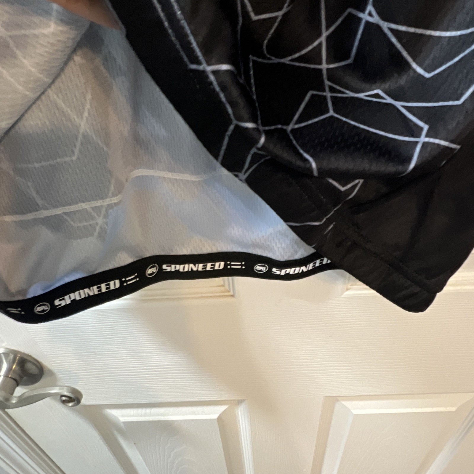 SPONEED Men’s Cycling Jersey 2XL Black/Blue/Gray Short Sleeve Full Zip Pockets