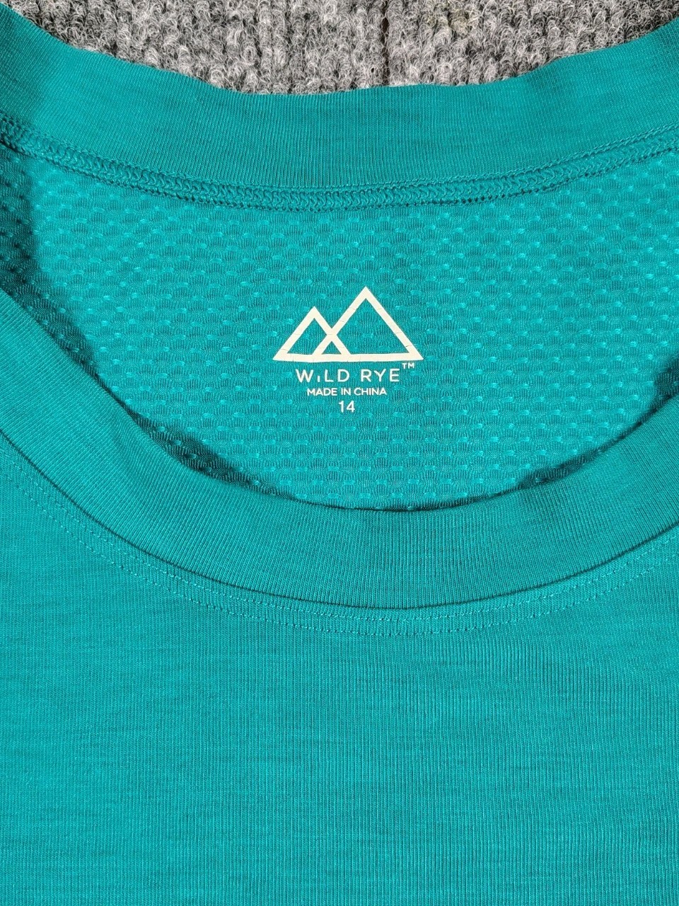 Wild Rye Cycling Shirt Womens 14 Teal Mountain Biking Stretch Quick Dry Wool