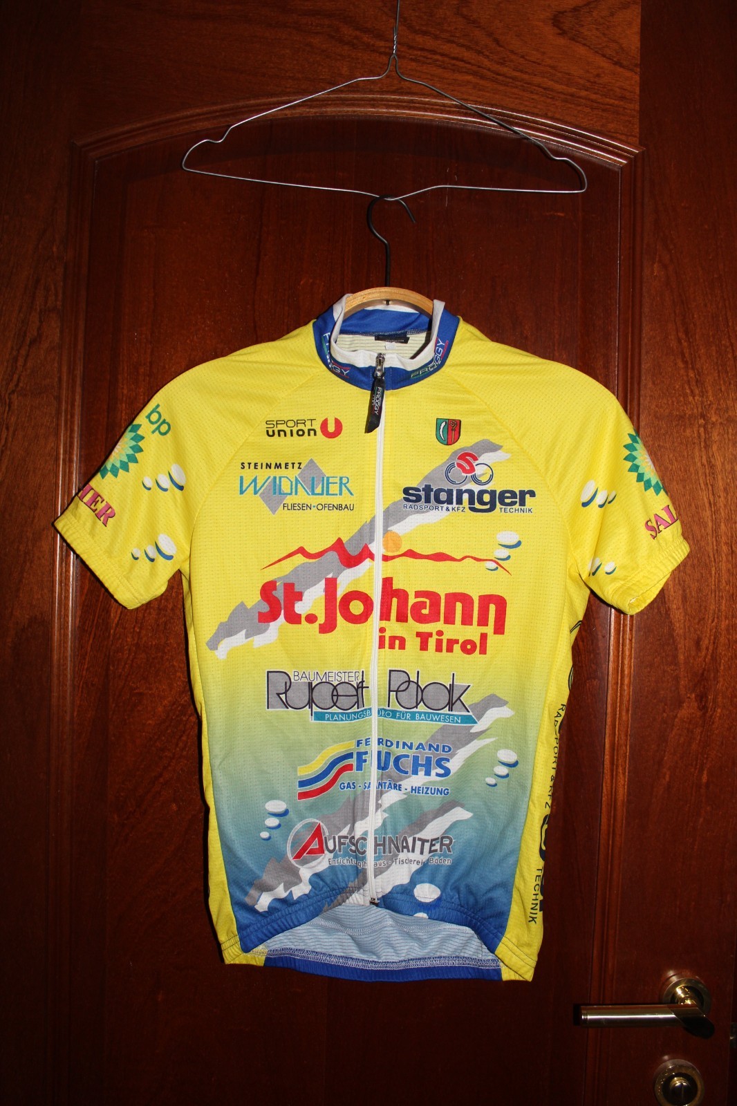 Vintage Yellow St.Johann Tirol Rupert Polak Team Cycling jersey shirt – size XS