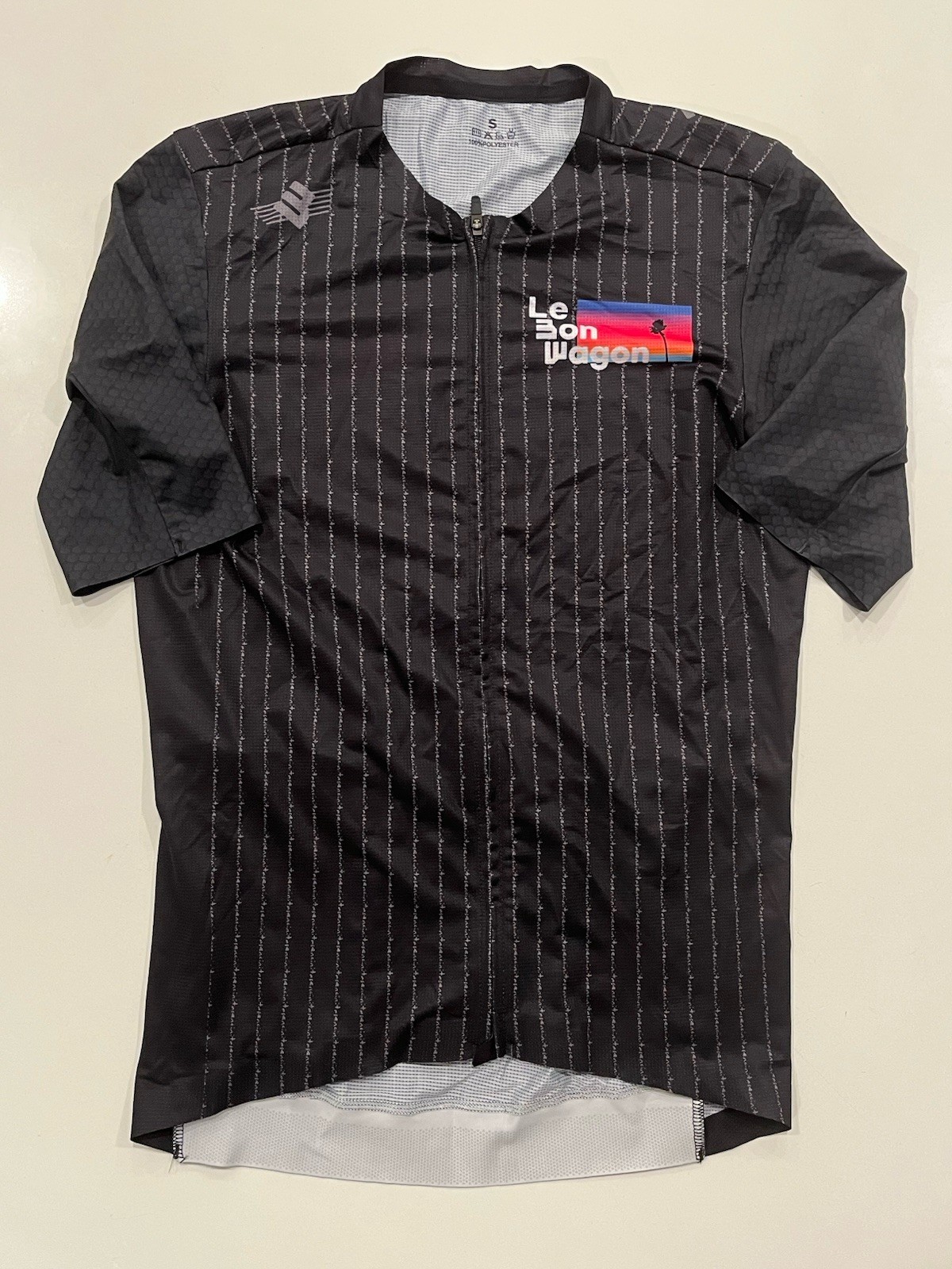 Le Bon Wagon Full Zip Cycling Jersey Race Cut / Fit Men’s Size Small