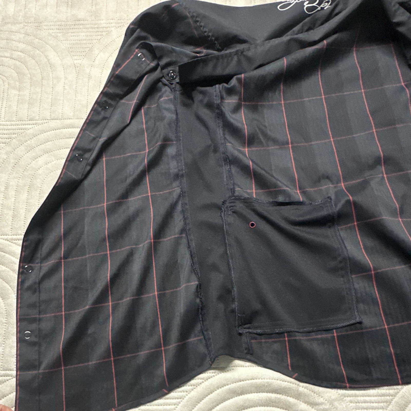 Club Ride Men’s M Black/Red Plaid Short Sleeve Button-Up Cycling Shirt Pockets