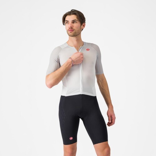 TRIATHLON SHORT SLEEVE SUIT BRAND: CASTELLI FREE SANREMO 3 SUIT WHITE / BLACK