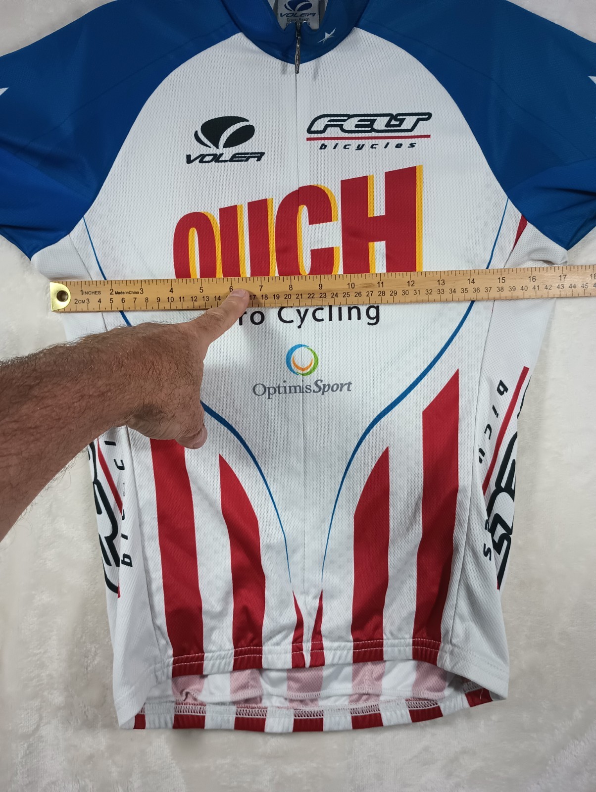 Voler Ouch Pro Cycling Men’s Small Cycle Jersey Bike Shirt Full Zip Club Raglan