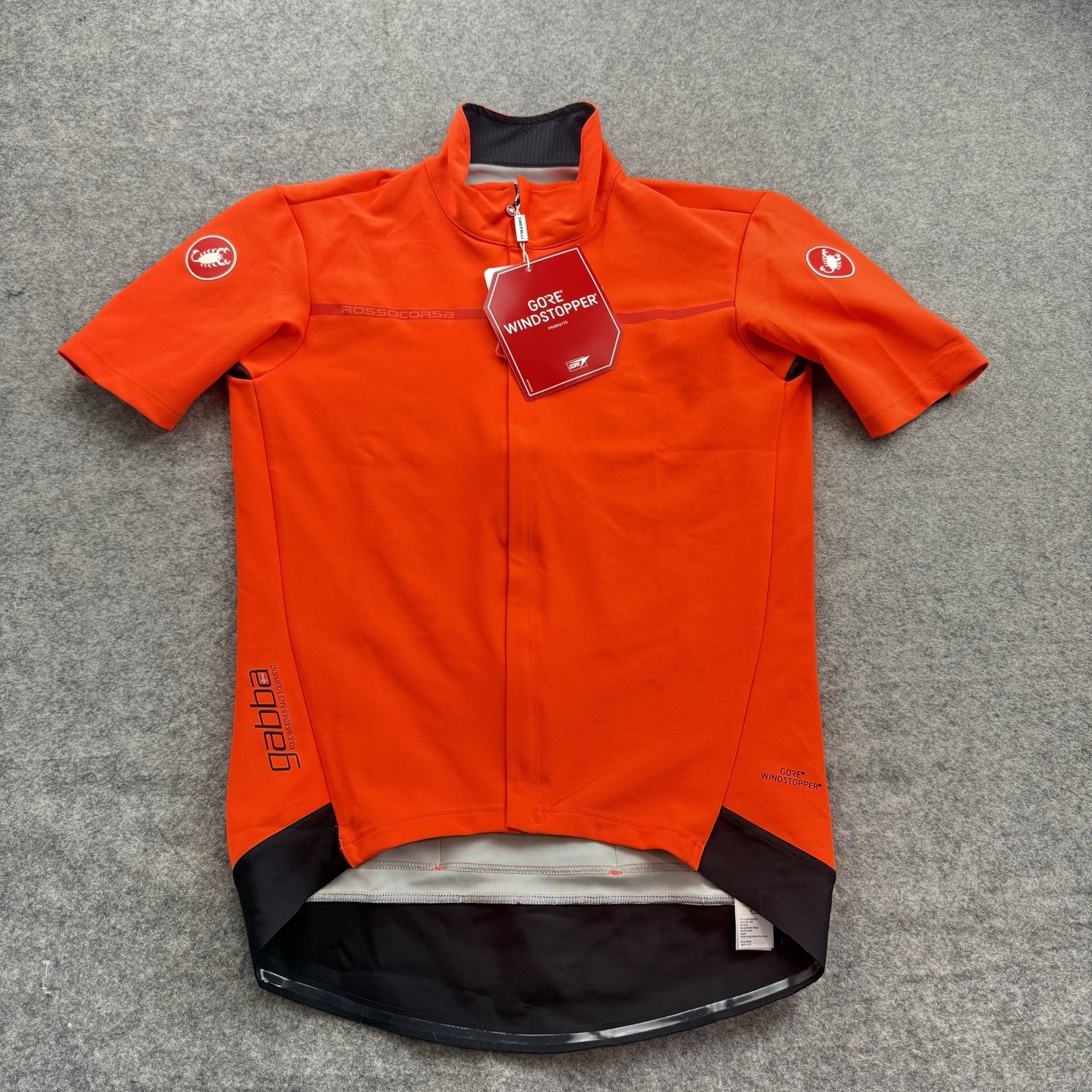 CASTELLI Gabba 3 Cycling Jersey Mens XL NWT Orange 17084 Gore Windstopper Rosso