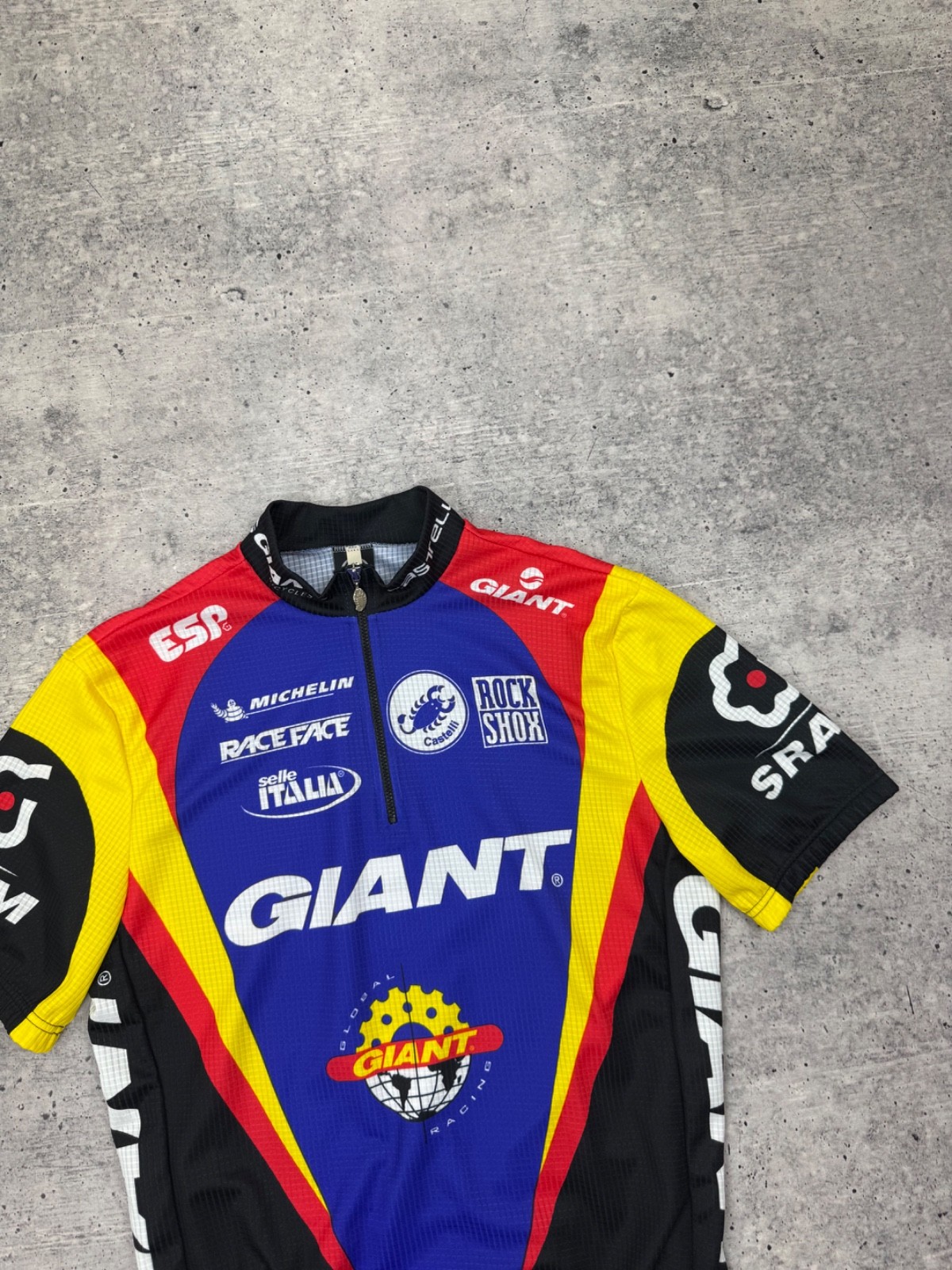 Castelli Giant Rock Shox Michelin Racing Cycling Top Jersey T-Shirt Tee Men M
