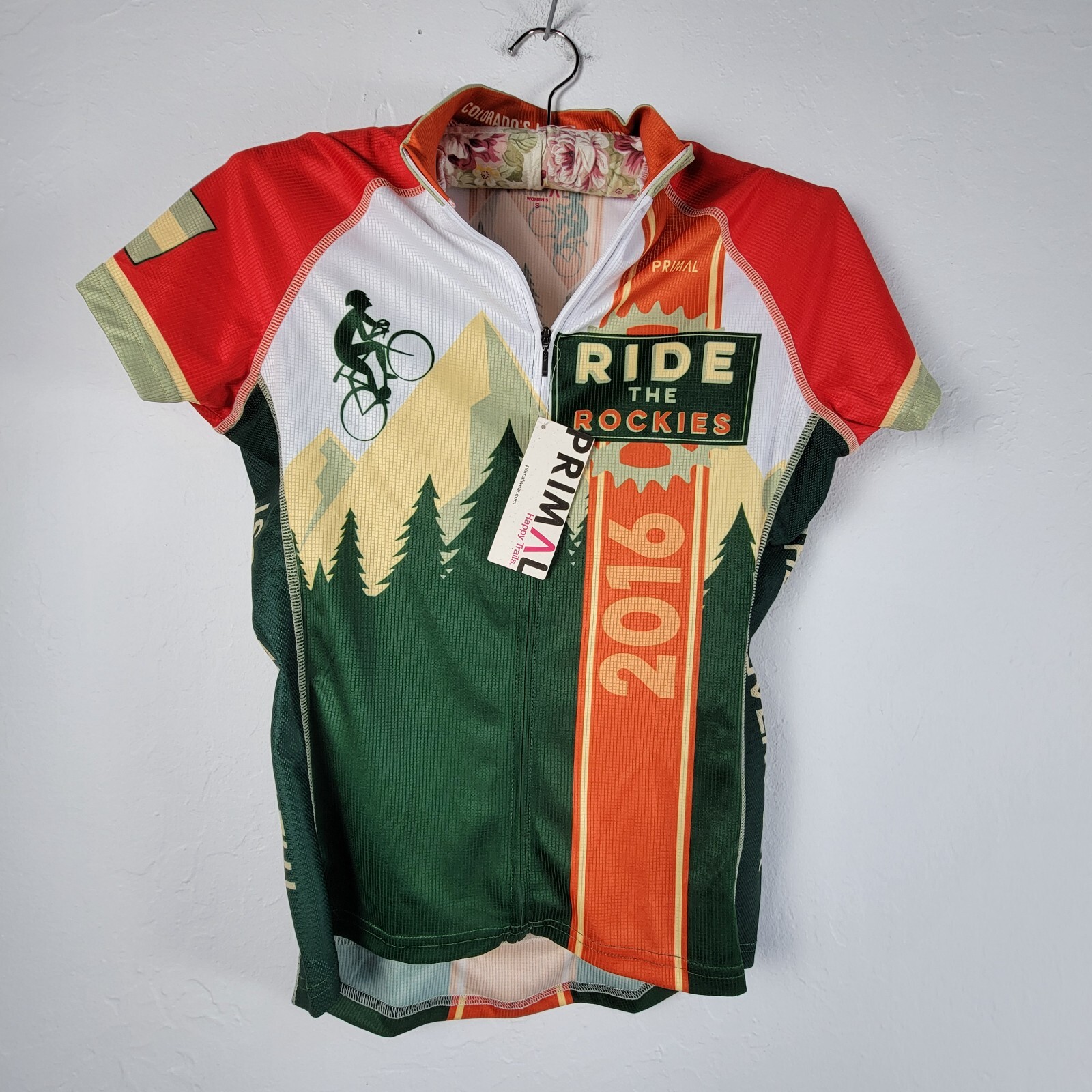 Primal Women S Full Zip Sport Cut Raglan Ride the Rockies Jersey Top 2016 New