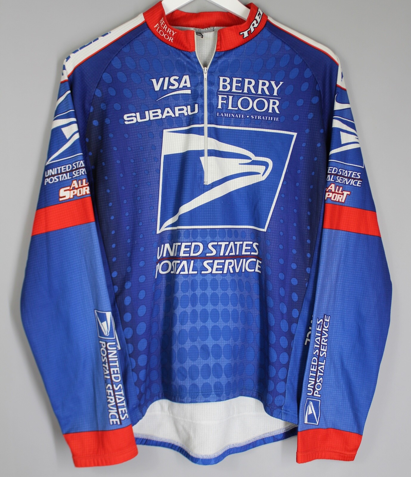 VINTAGE BERRY FLOOR USPS CYCLING WINTER FULL ZIPPER SHIRT NIKE SIZE MENS