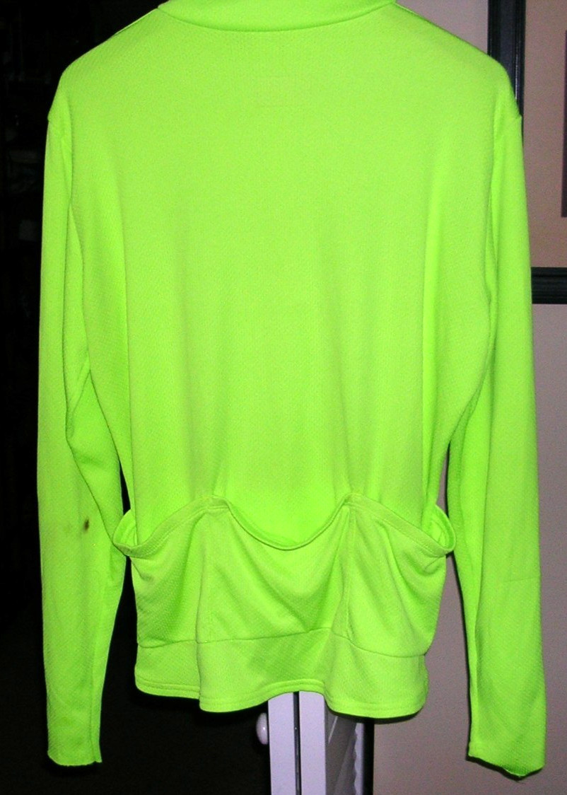 NASHBAR Mens Cycling Jersey Long Sleeve Neon Yellow High Visibility Size XL