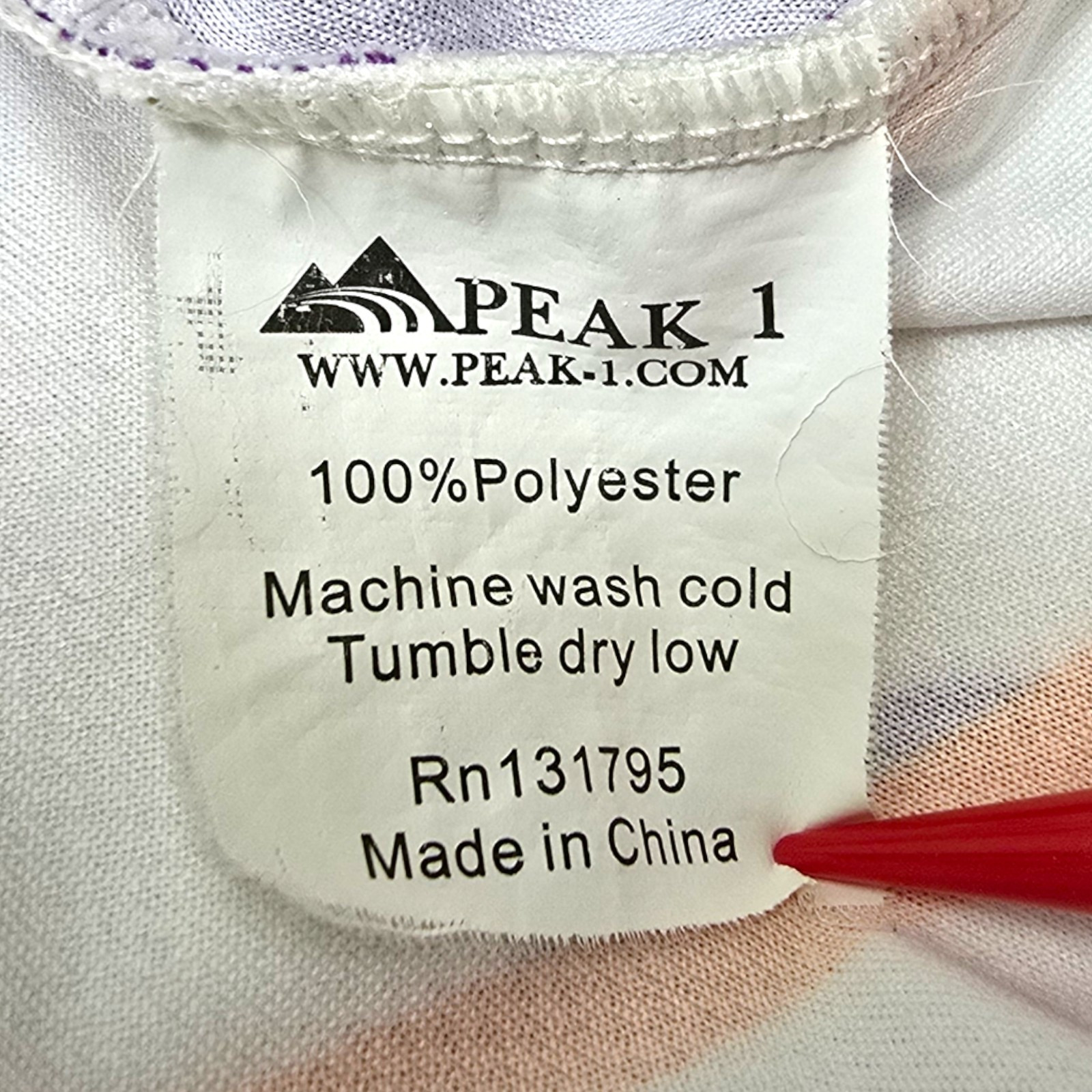 Peak 1 Cycling Jersey Unisex XL White Purple 2010 Hilly Hundred Indiana Map Zip