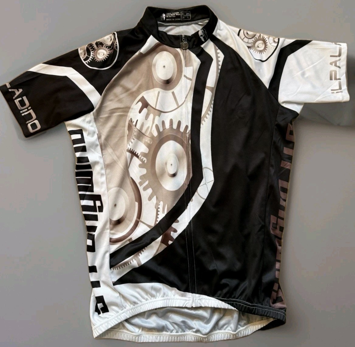 Ilpaladino FULL ZIP CYCLING JERSEY Black & Tan MEN’S LG