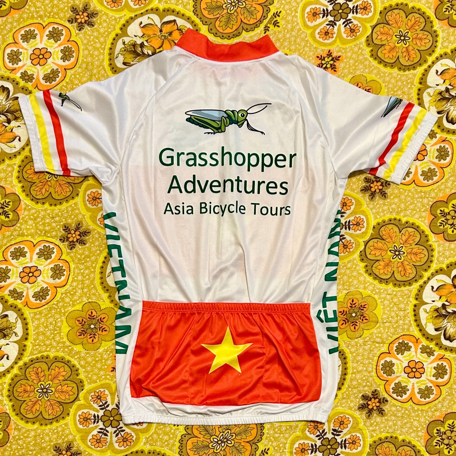 Cycling Shirt Vietnam Grasshopper White Bike Athletic Mens XS