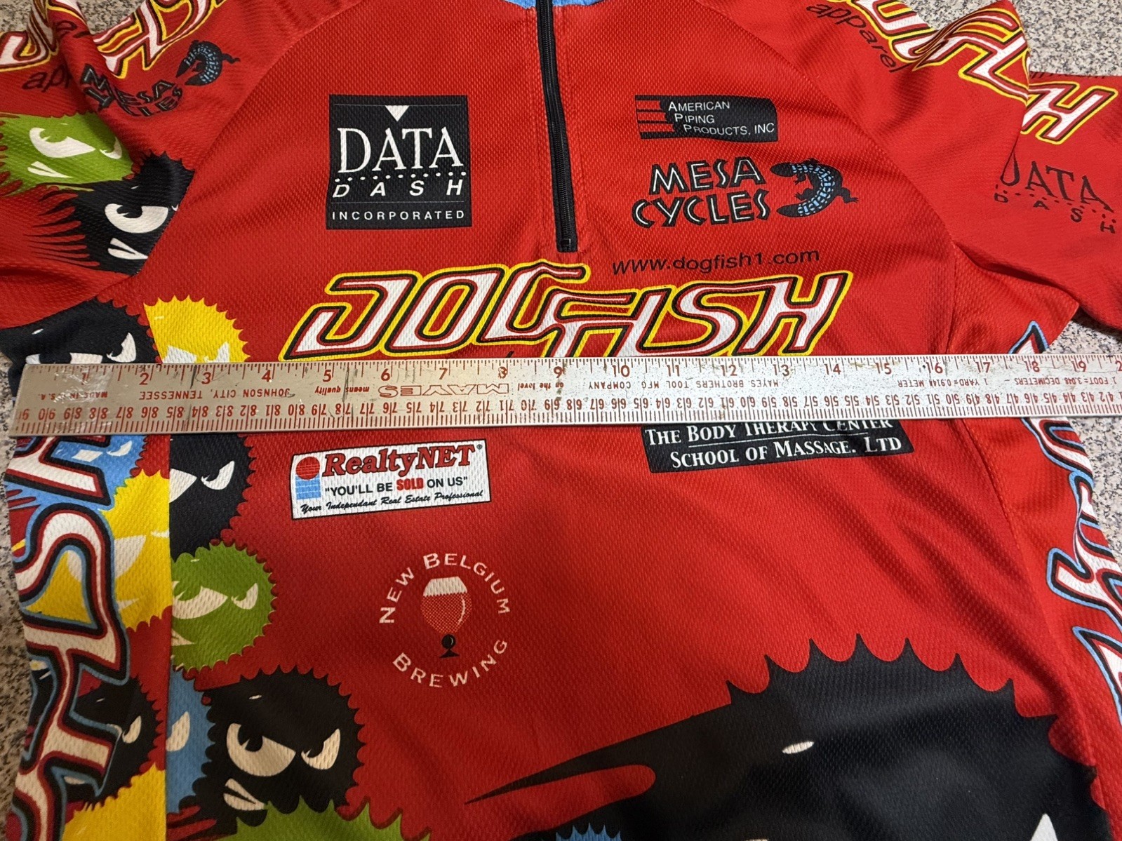 DOGFISH RACING Cycling Jersey – Short Sleeve 1/4 Zipper – Size: L
