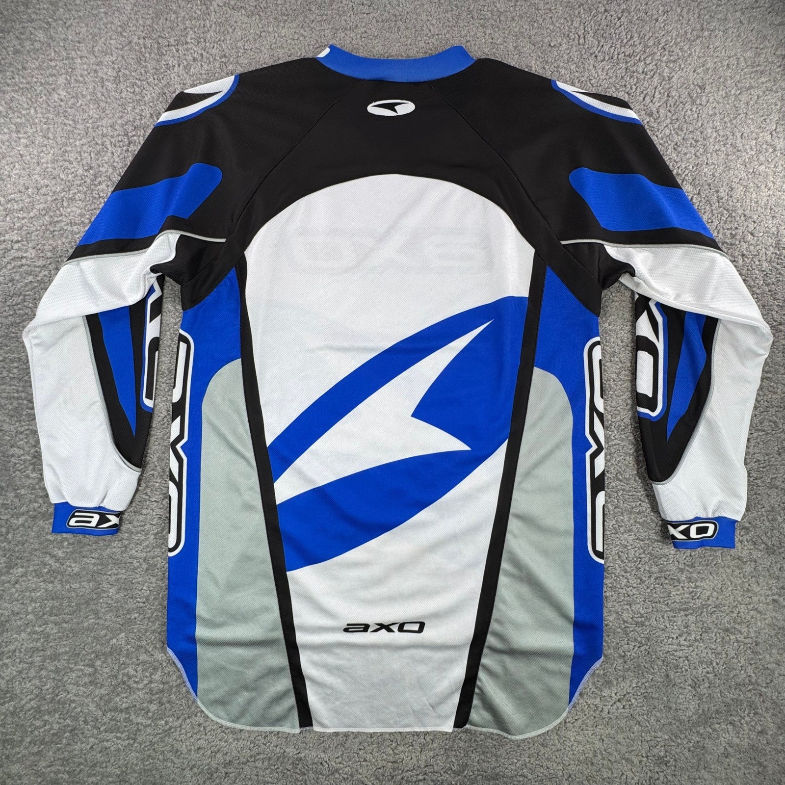 AXO Team Issue Mens Motocross Jersey Blue Black White Racing Long Sleeve Large