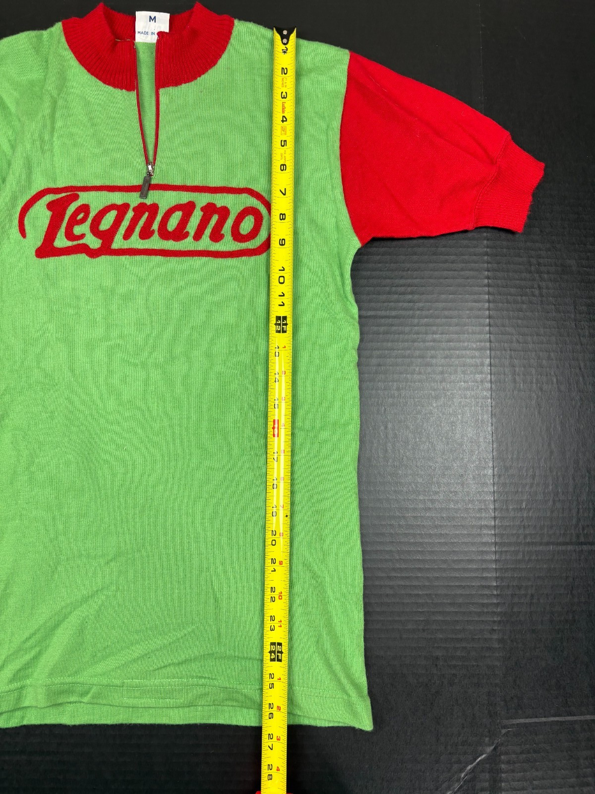 Vintage Santini Legnano Cycling Jersey Wool Knit Green Red Size M Italy RARE