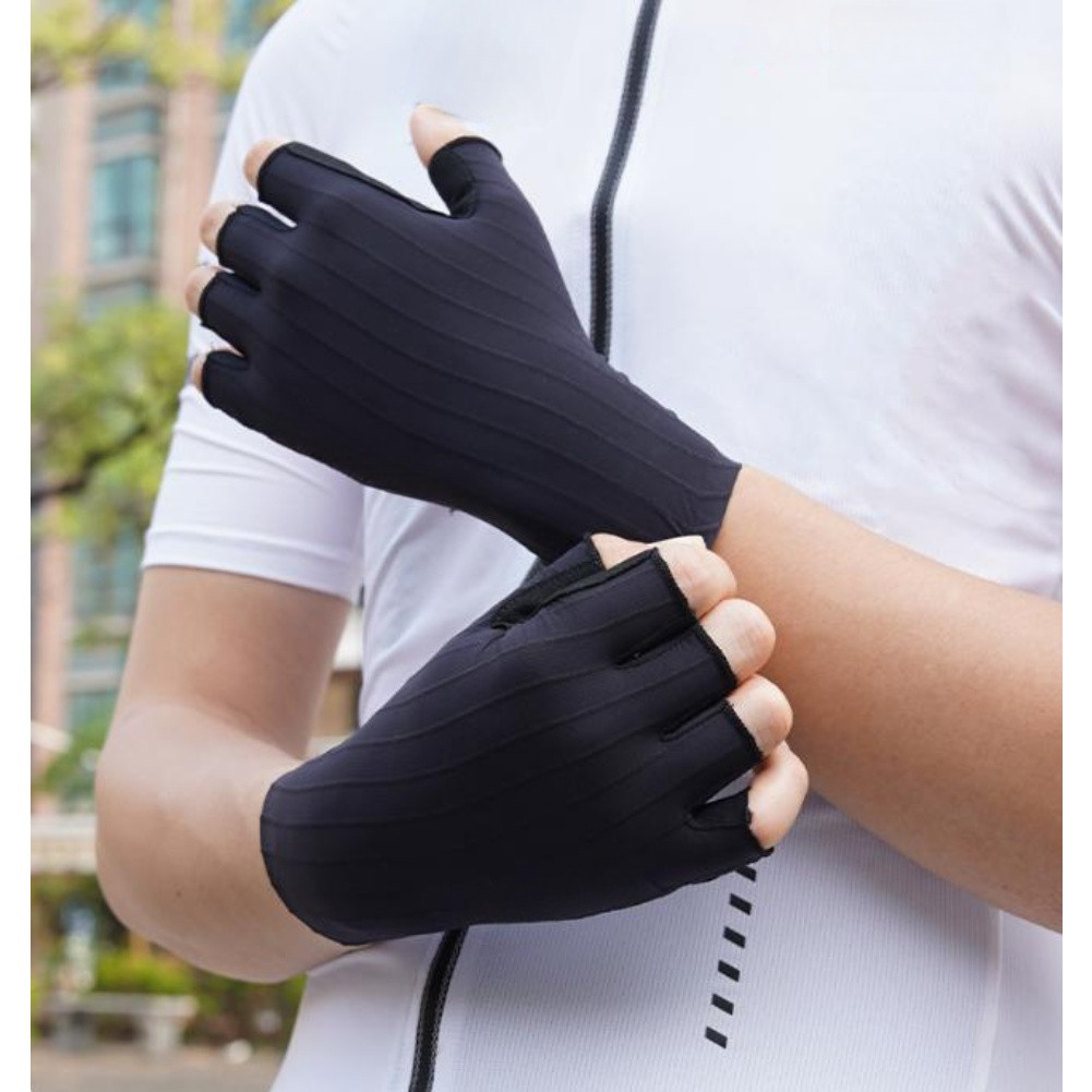 Unisex Cycling Gloves Short Finger with Moisture Wicking Polyester Fabric