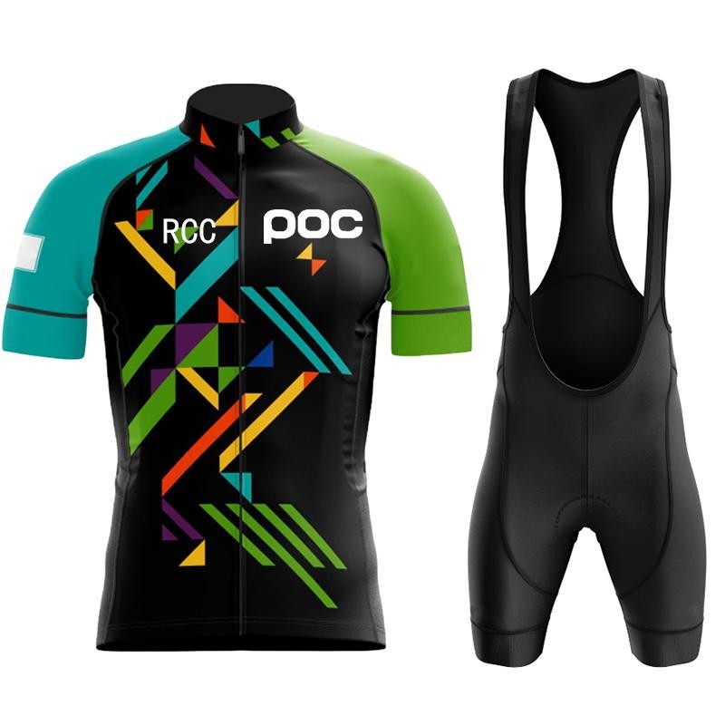 2026 RCC POC Cycling Jersey Set Men Short Sleeve Breathable Summer Bike Kit
