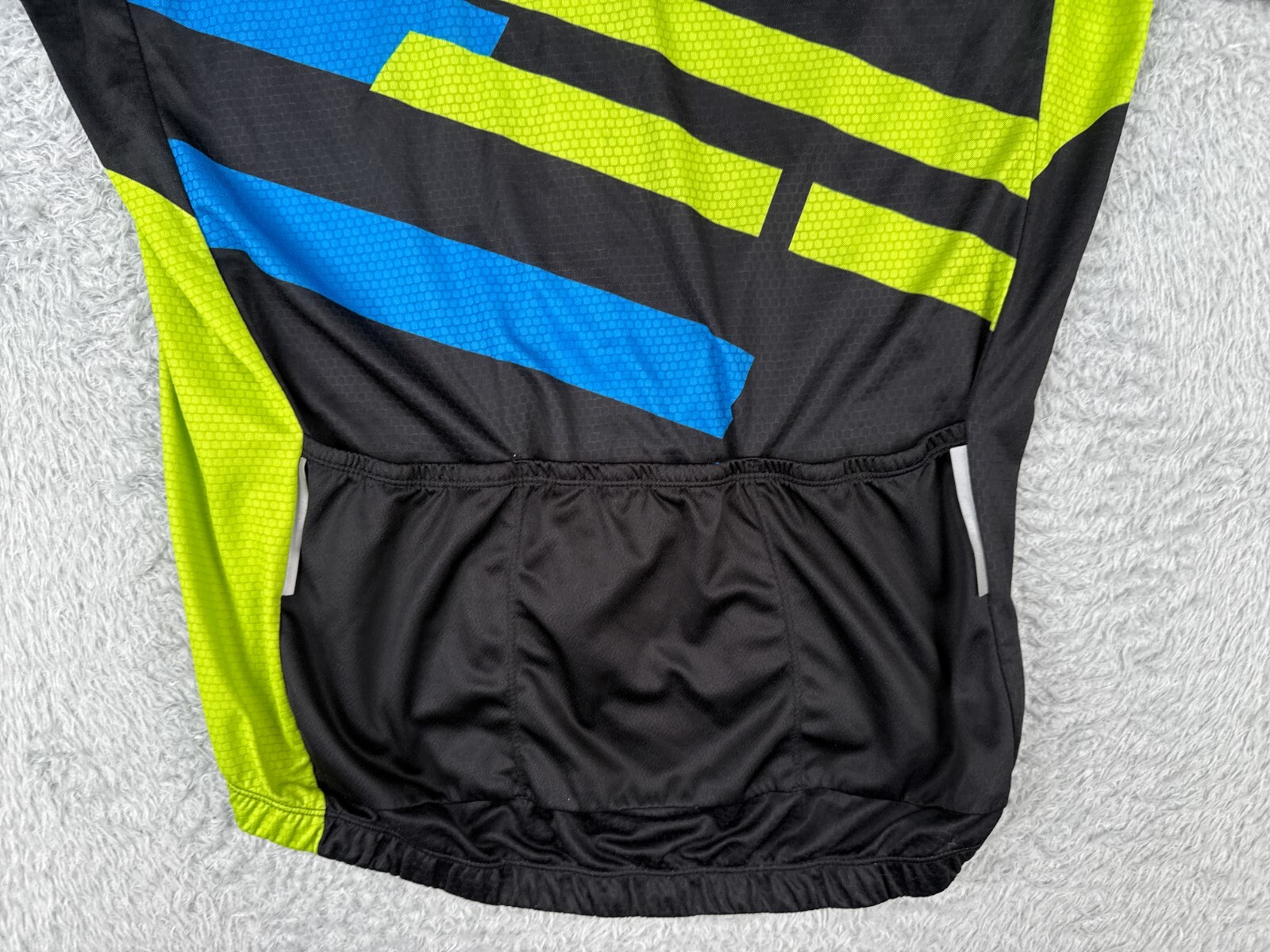 4UCYCLING Cycling Jersey Adult Extra Large Green Black Blue Full Zip Polyester