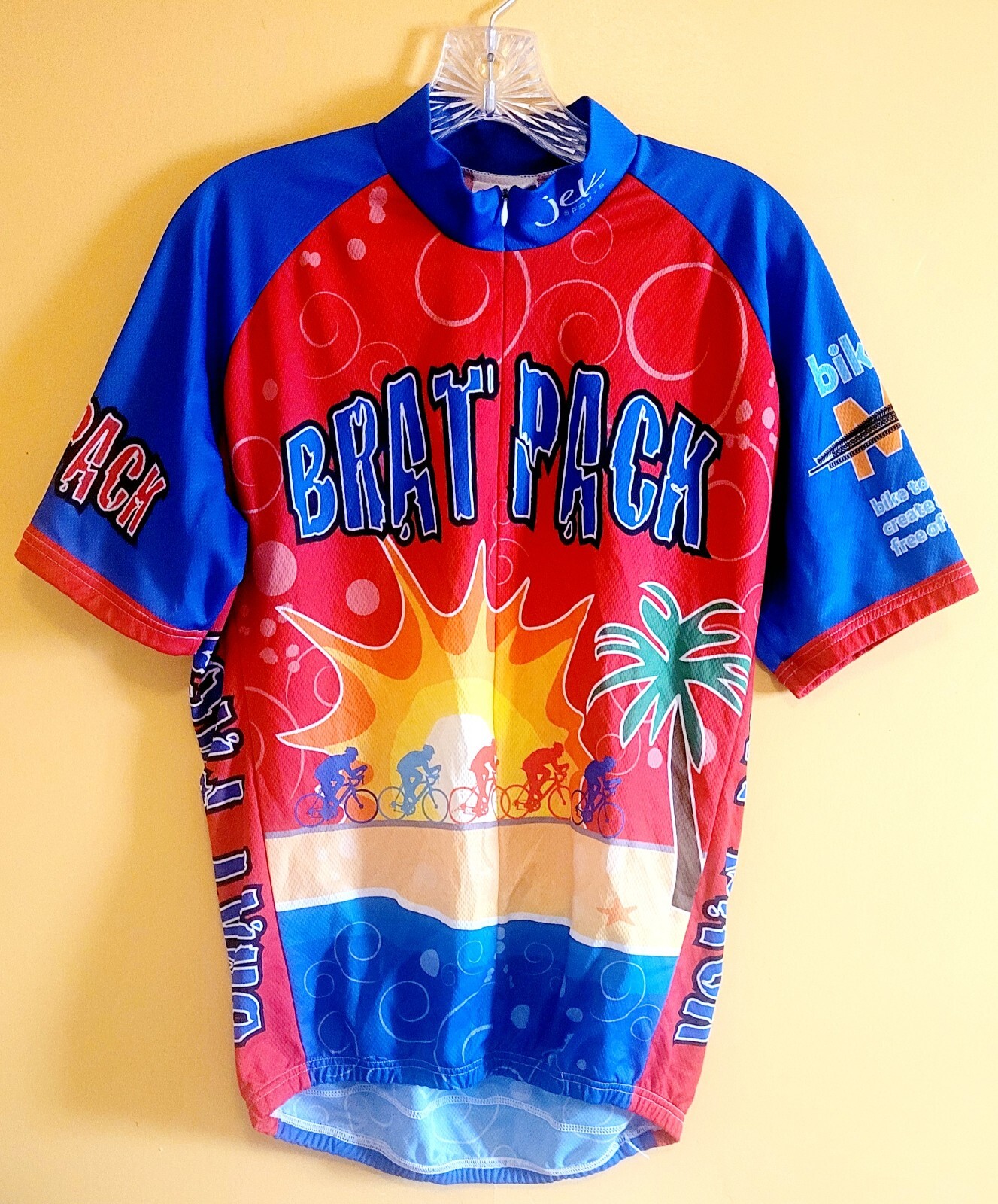 Jek Sports Brat Pack Walmart MS Cycling Jersey XL 3/4 Zip Pockets Free Shipping