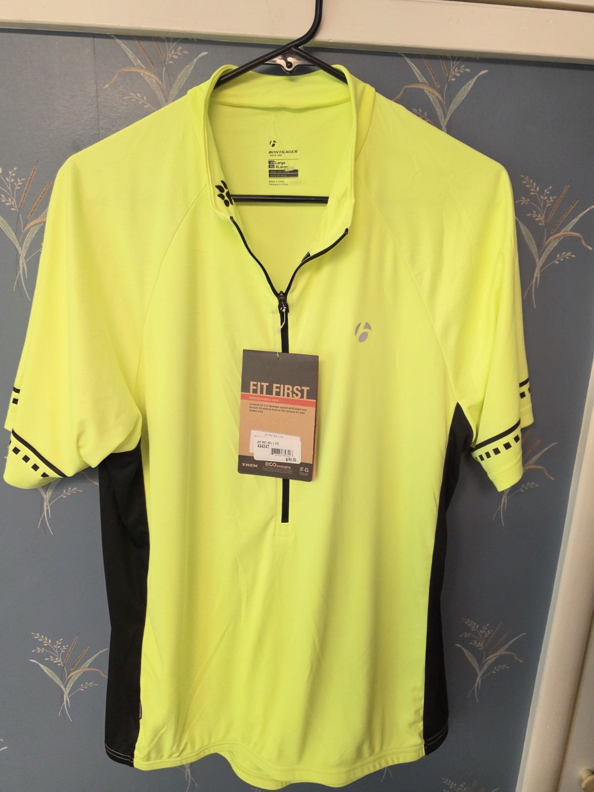 Bontrager Solstice Cycling Jersey Shirt Mens Large HiViz Yellow 1/4 Zip NWT