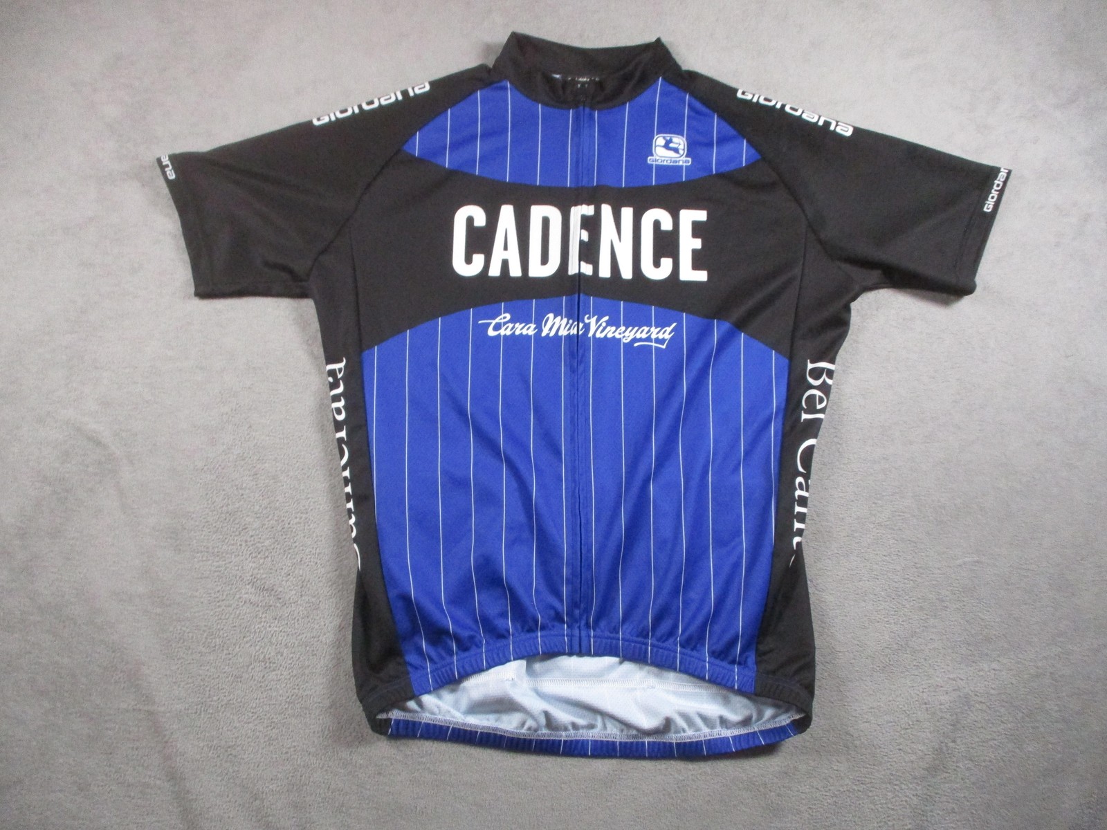 Giordana Cadence Cara Mia Vineyard Cycling Jersey Mens XL Black Blue Made Italy