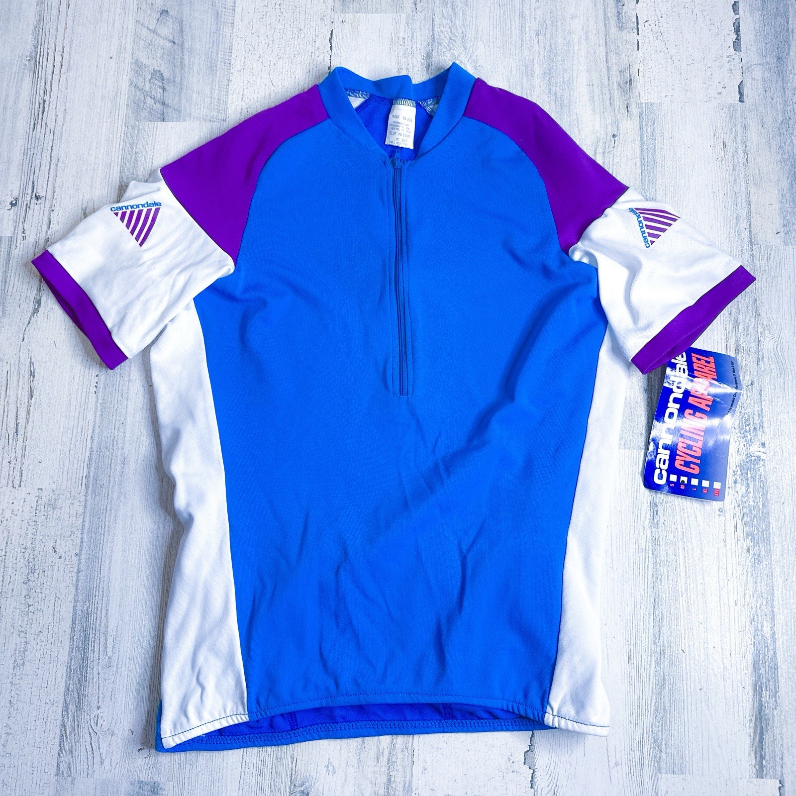 Vintage Cannondale Cycling Jersey Purple Blue Shirt Cycle Medium USA 90s NWT