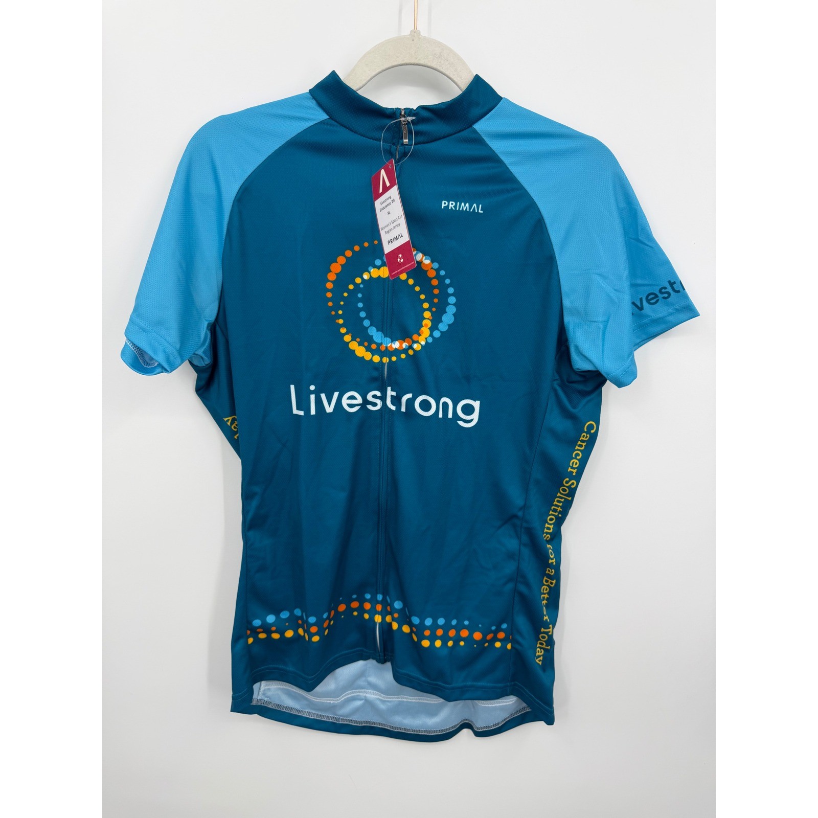 Primal Livestrong Endurance 20 Raglan Jersey Womens XL Blue Sport Cut NWT