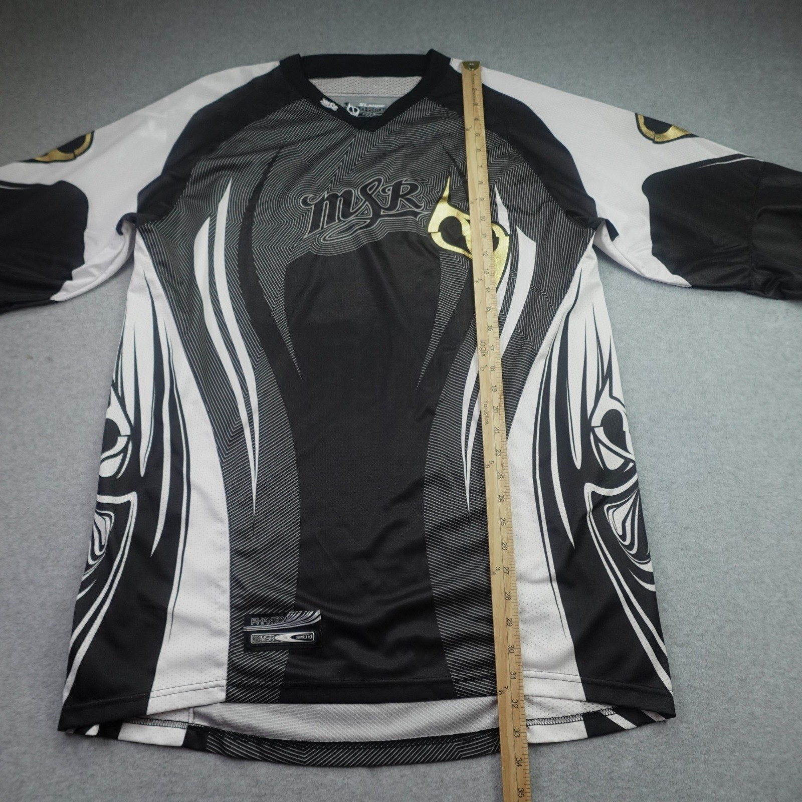 MSR Phantom Jersey Mens XL Black White Gold Racing Long Sleeve Motocross