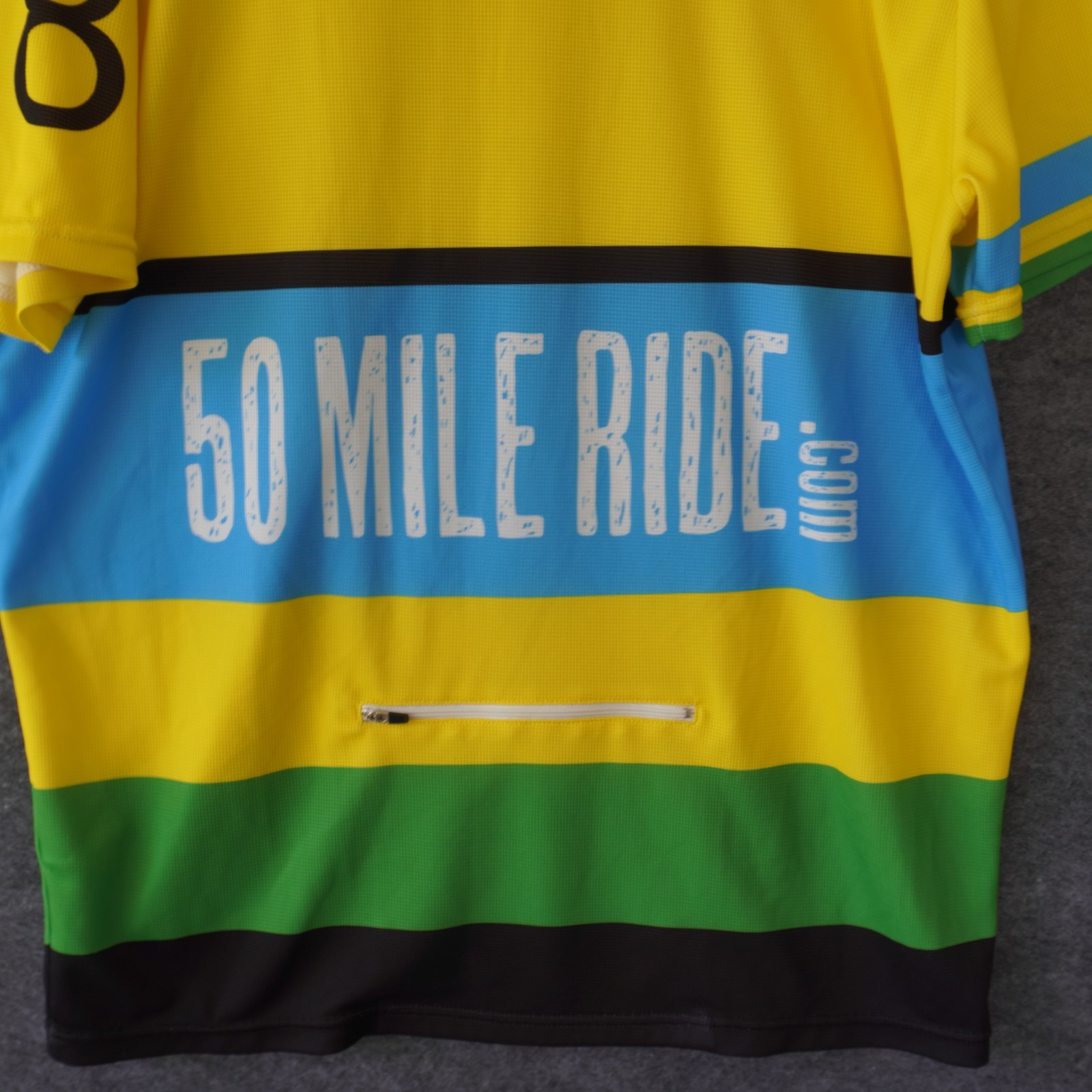 Nimblewear Rwanda Cycling Jersey XL Yellow Blue Short Sleeve Polyester 50 Mile R