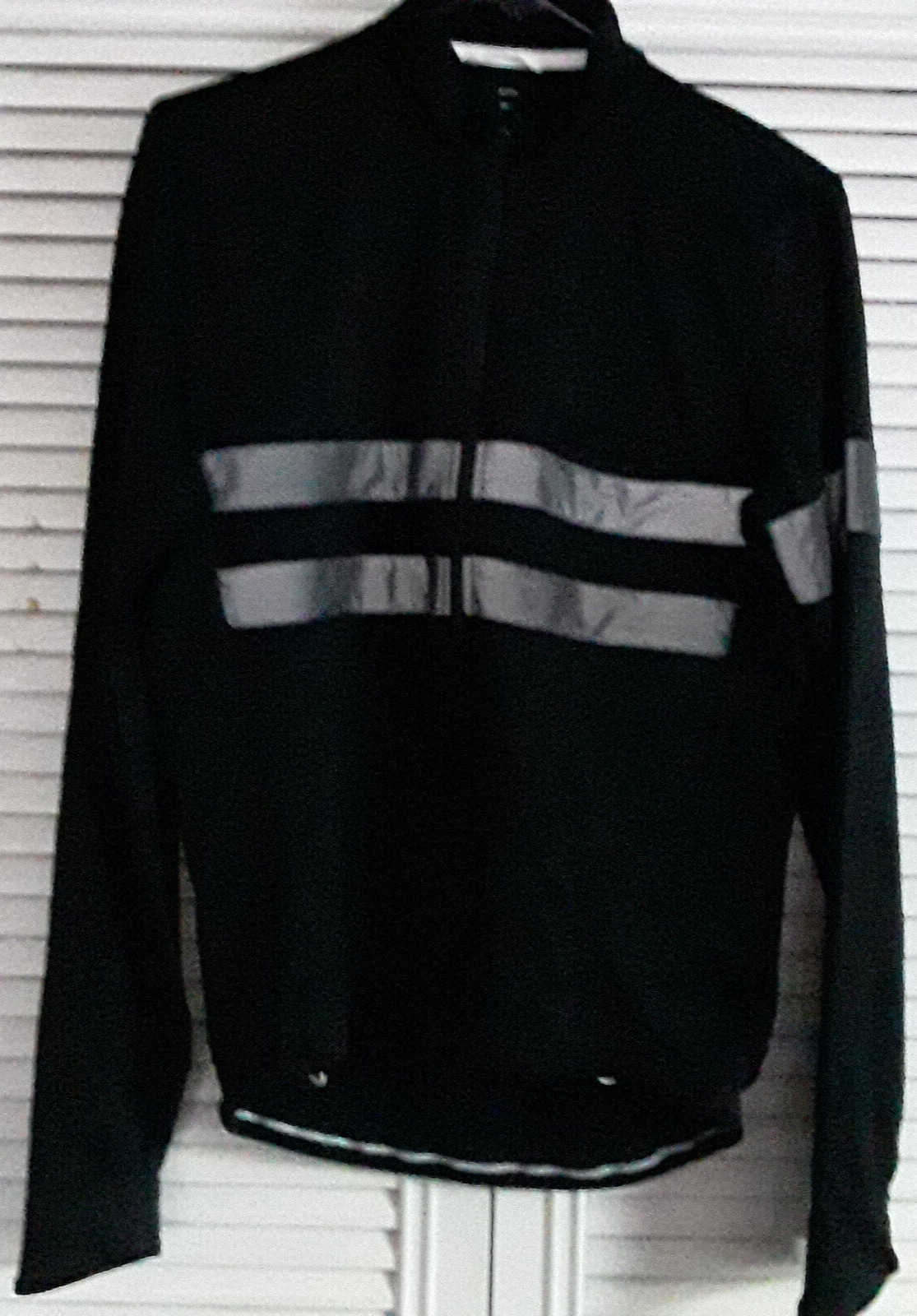 USED BLACK RAPHA BREVET LONG SLEEVE CYCLING JERSEY LARGE HI VIZ GRAY