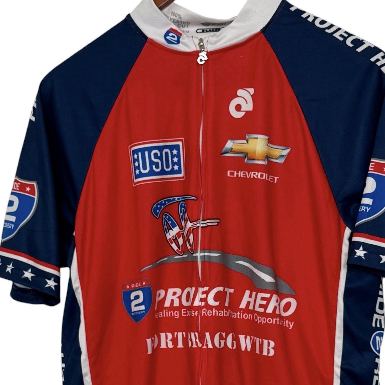 Champion System Ride 2 Recovery Cycling Jersey Mens XL Red Blue Bike Shirt