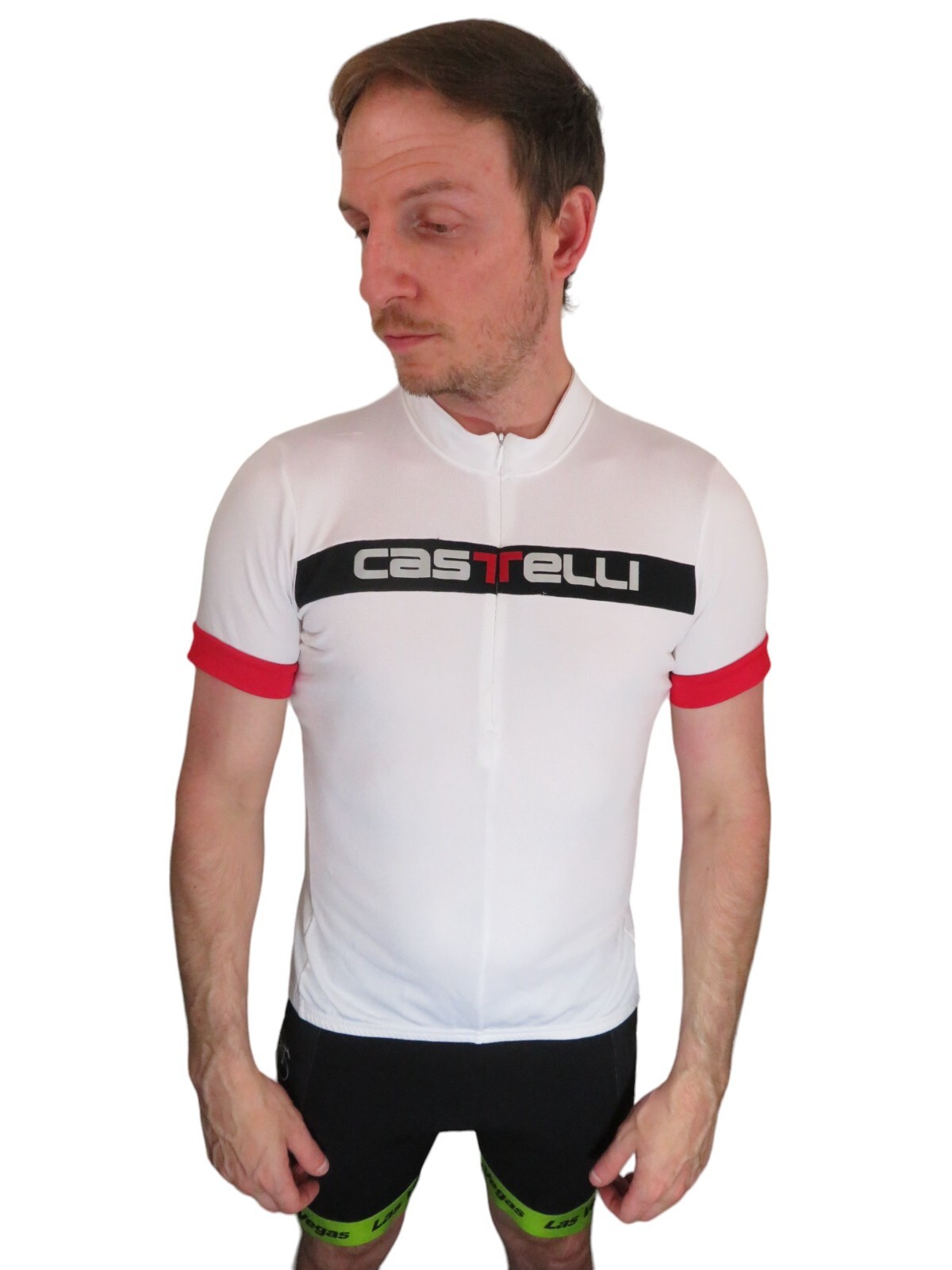 Vtg Castelli Race Half Zip Pro Cycling Bike Jersey Womens Large White Road MTB