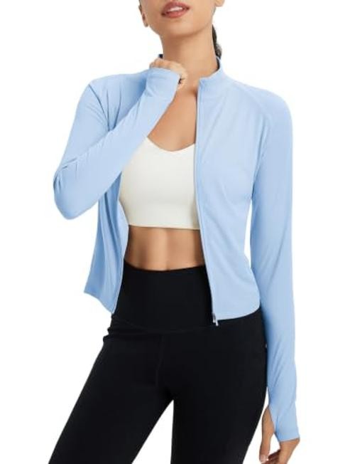 Women’s UPF 50+ Sun Shirt Lightweight Crop | Long Small Short Light Blue