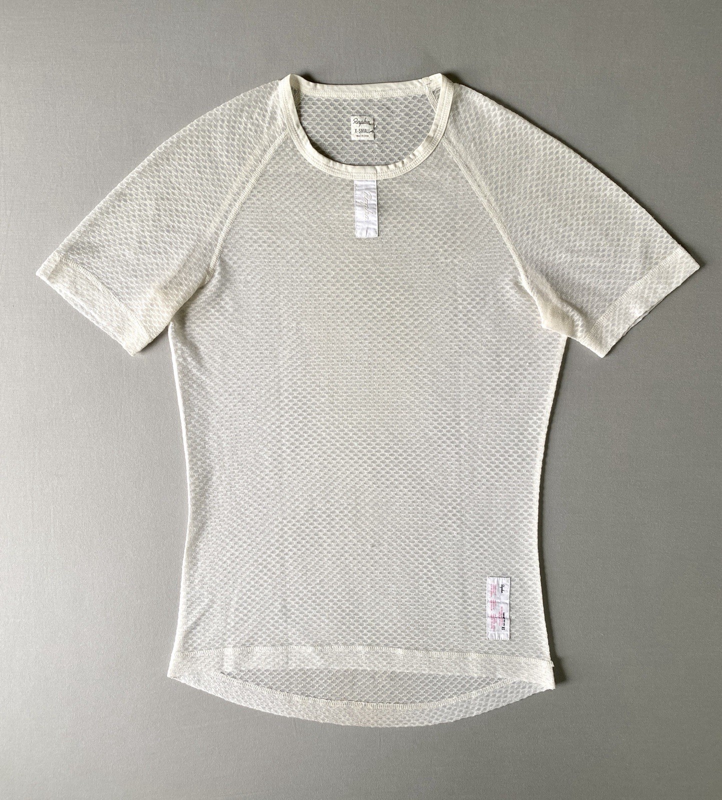 Rapha Merino Mesh Base Layer-Men XS-Off-White Cream-Lightweight-Breathable
