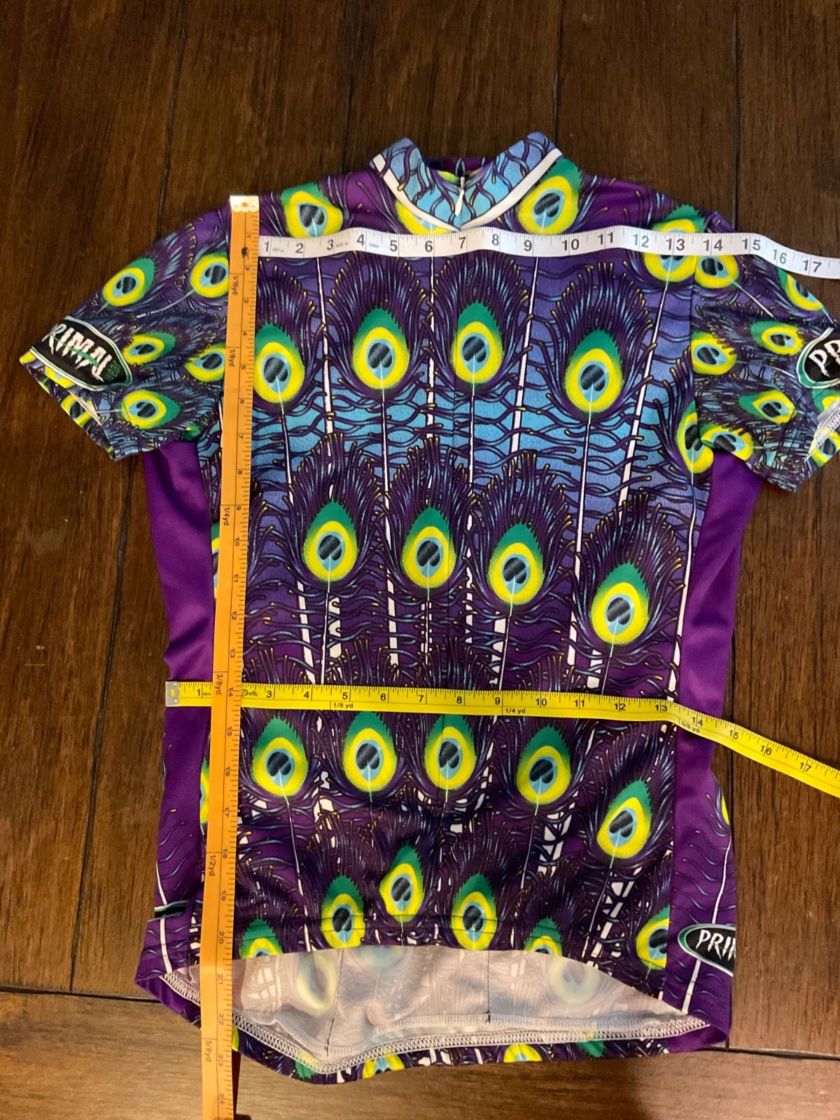 Primal Wear Purple Short Sleeve Peacock Cycling Jersey Women’s Size S