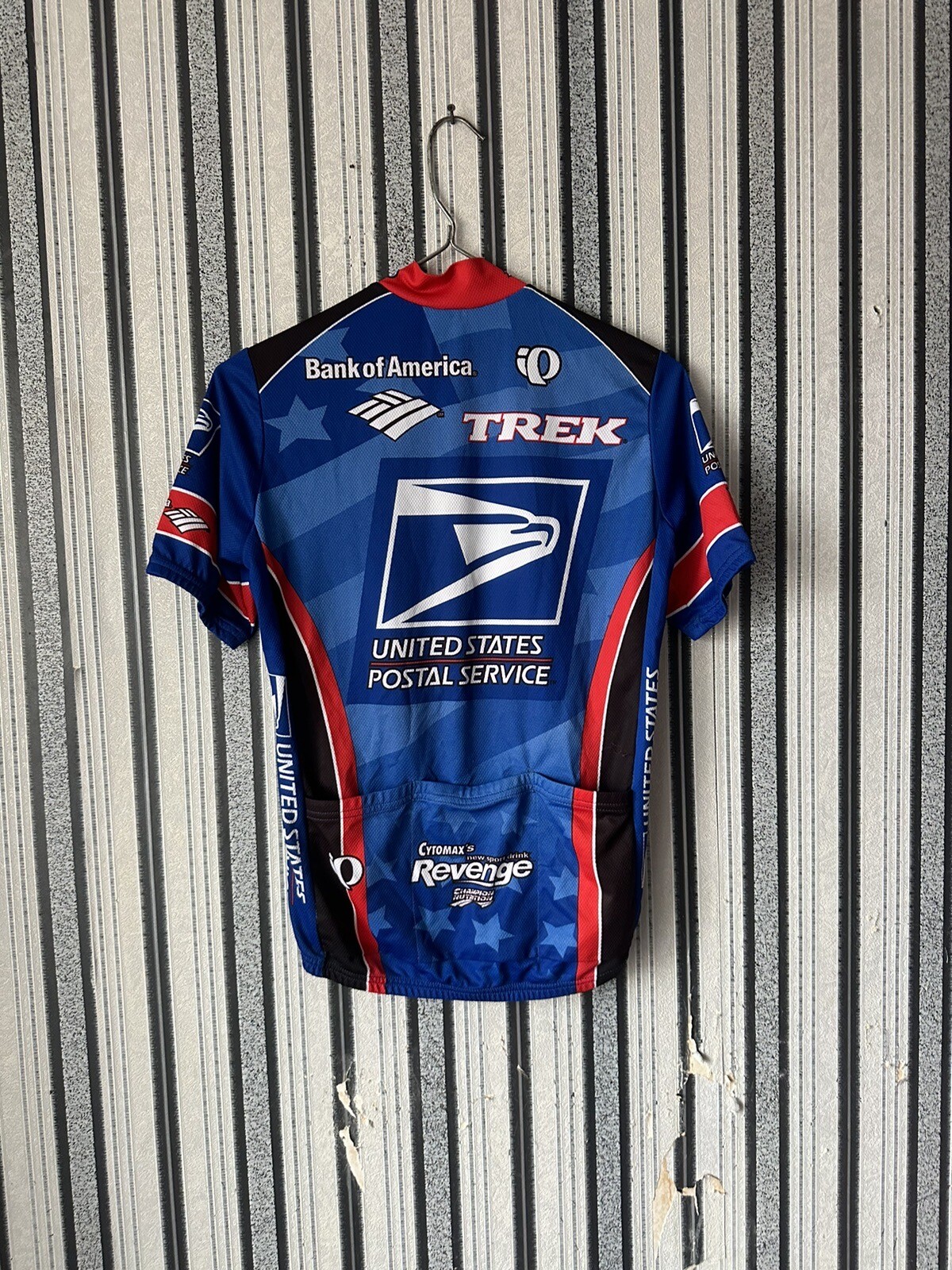 Pearl Izumi Cycling Jersey Adult Medium USPS Trek Lance Armstrong Full Zip Mens