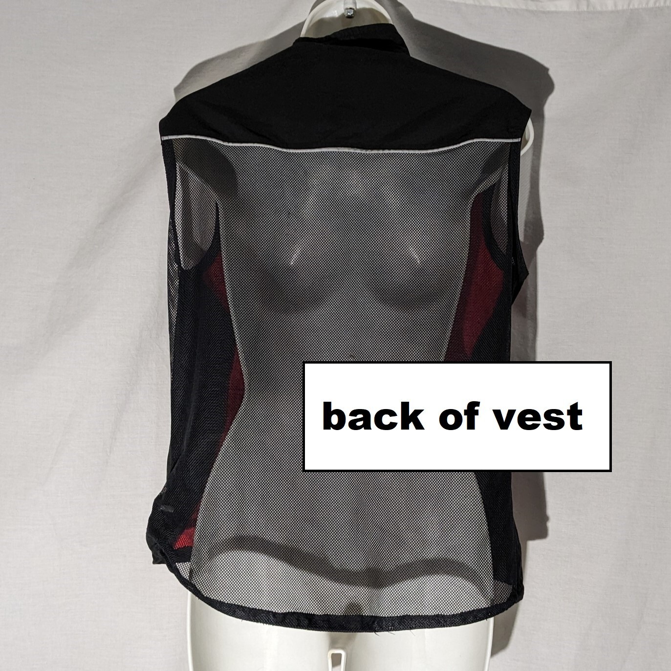 Shebeest Women’s Medium Cycling Vest, Bike, Run, Packable, Mesh Back, Red, Black