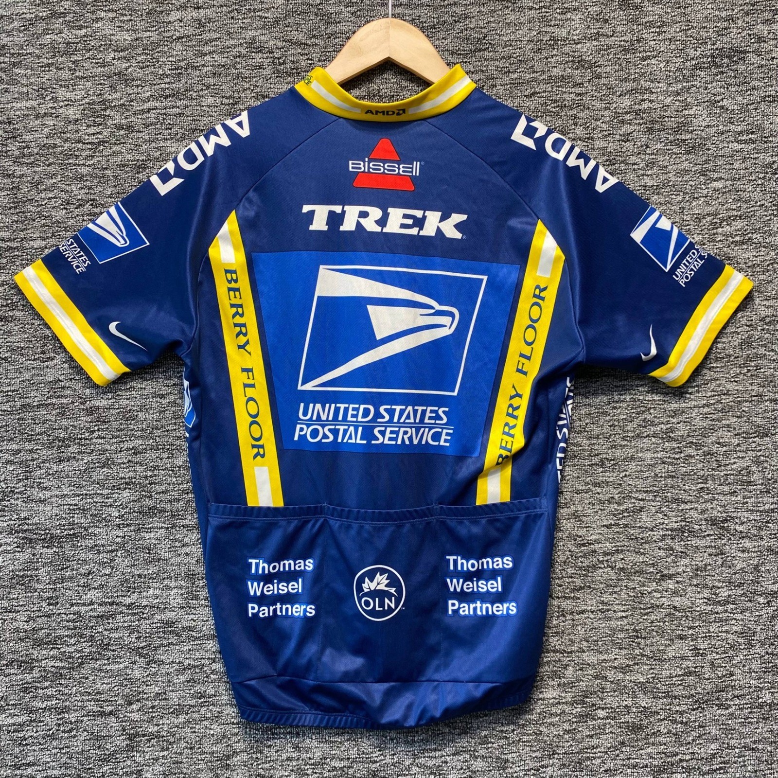 Vintage Nike USPS United States Postal Service Cycling Jersey Mens XL Trek AMD