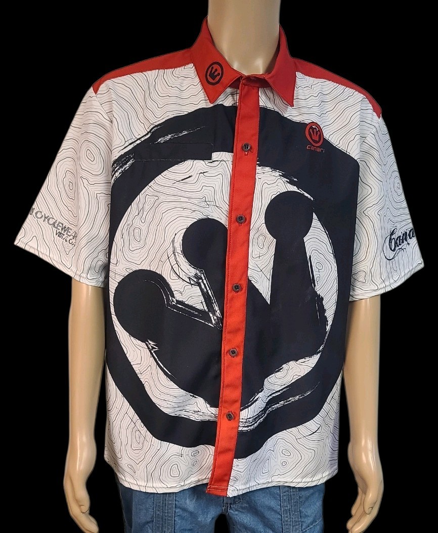 Canari San Diego Cyclewear Short Sleeve Casual Button Down Shirt ~ Men’s sz XL